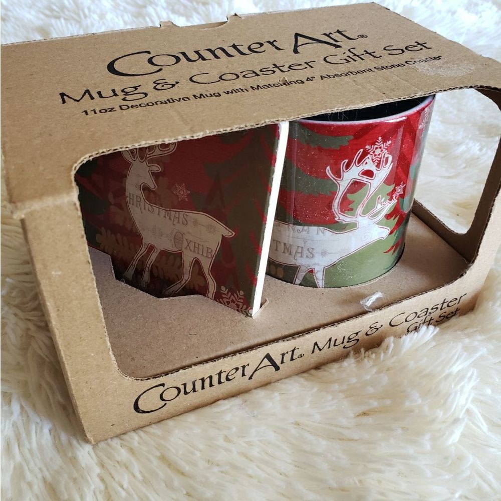 NIB Counter Art mug and Coaster gift set